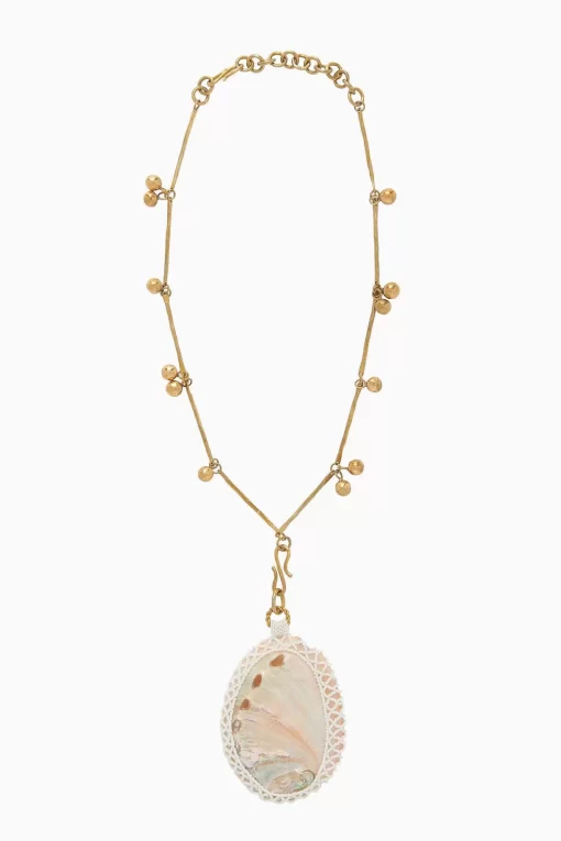 Ulla Johnson Beaded Macrame Shell Halskjede