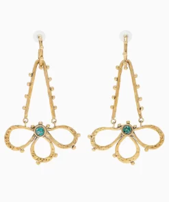 Ulla Johnson Hammered Chain Hoop Flower Drop Earring