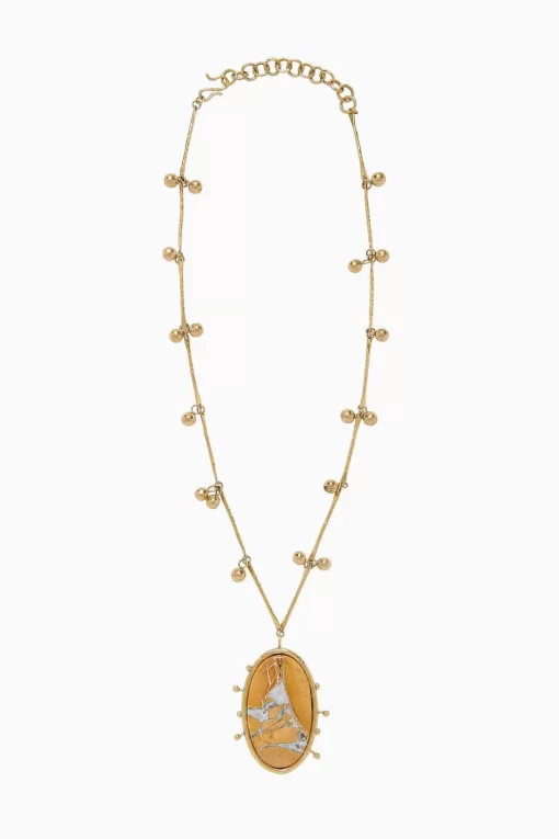 Ulla Johnson Hammered Chain Organic Stone Pendant