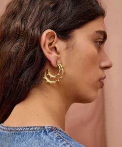 Ulla Johnson Hammered Textured Hoop Earring