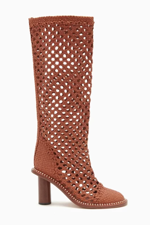 Ulla Johnson Hannah Woven Leather High Heel Boot