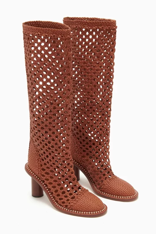 Ulla Johnson Hannah Woven Leather High Heel Boot